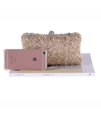 Pochette Beige Perlée pour Soirée Les magasins à Paris