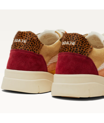 SNEAKERS LAURA BORDEAUX ET LEOPARD solde