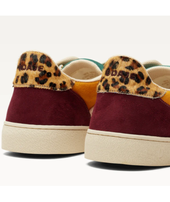 SNEAKERS MARIE BORDEAUX, KAKI ET LEOPARD basket pas cher