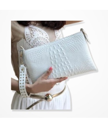 Pochette Cuir Blanche - Grâce Intemporelle de pas cher