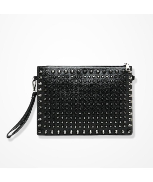 Pochette En Cuir Noir Femme - Diamant Noir Étincelant Fin de série