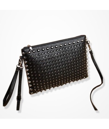 Pochette En Cuir Noir Femme - Diamant Noir Étincelant Fin de série