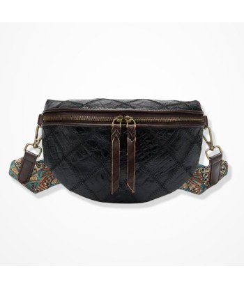 Pochette Bandoulière Noire En Cuir Pour Femme - Charme Bohème À commander