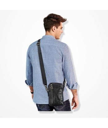 Pochette Téléphone Bandoulière Homme - Noir d'Élégance les ligaments