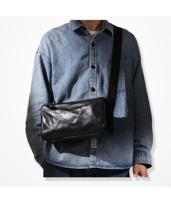 Pochette En Bandoulière Homme Noir En Cuir - Signature Ebene les ligaments