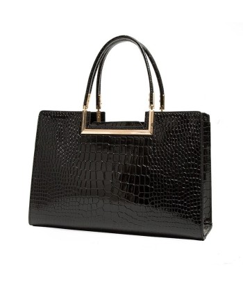 Sac A Main Femme Effet Croco Noir - LuxeCroco Les magasins à Paris