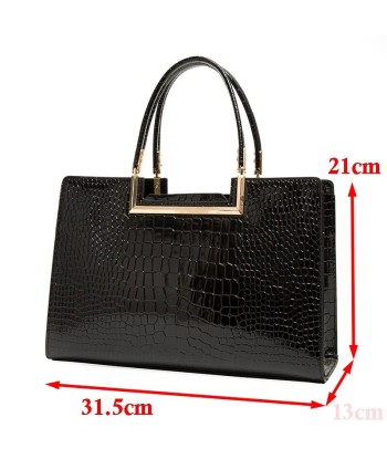 Sac A Main Femme Effet Croco Noir - LuxeCroco Les magasins à Paris