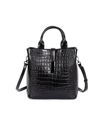 Sac à Main Femme Noir Effet Croco - Croco Noir de l' environnement