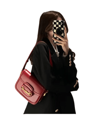 Sac Besace Femme Rouge Foncé - RubyWave Véritable concentré