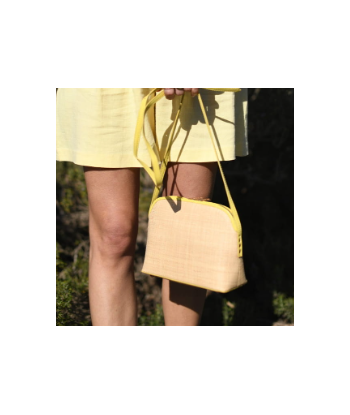 SAC MIA RAPHIA CITRON destockage